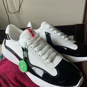 Prada White and Black Men's Sneakers